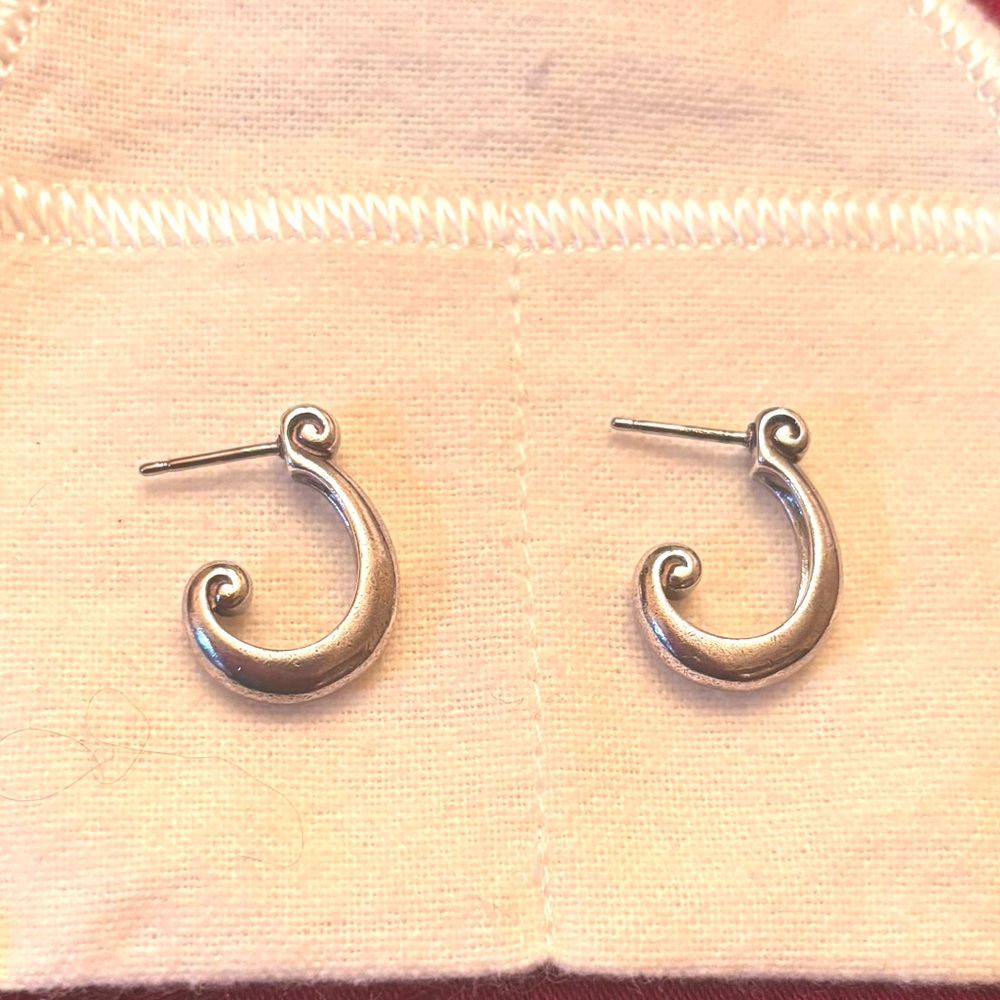 James Avery Scroll J Hoop Scroll Earrings